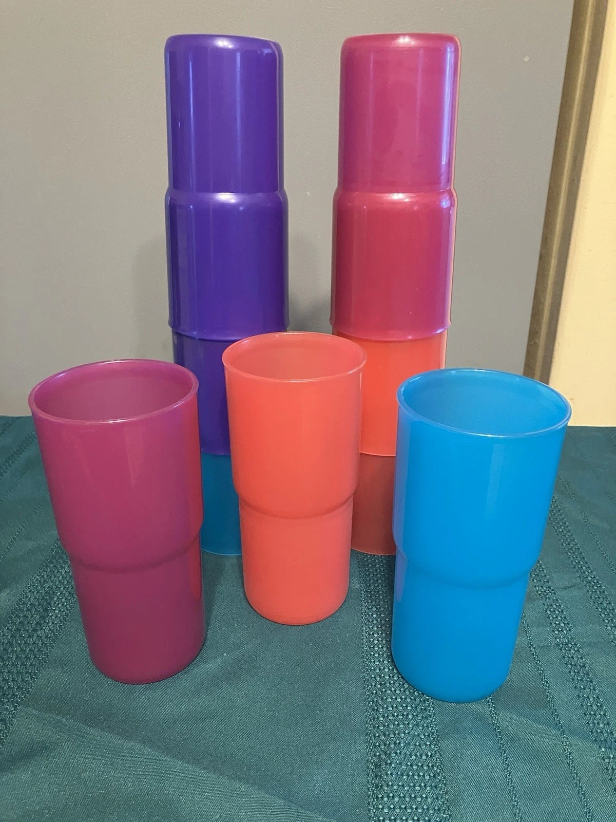 Tupperware Tumbler Drinking Glasses Vintage Set Of 9 Assorted Colors | eBay