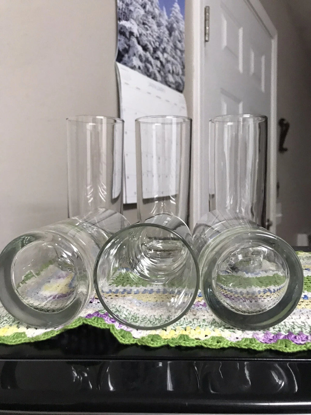 Set Of SIX (6) High Ball Drink Glasses 12 Oz 6.5”x2.5” With Spoons | eBay