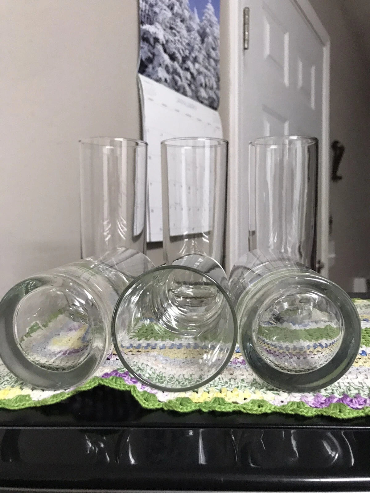 Set Of SIX (6) High Ball Drink Glasses 12 Oz 6.5”x2.5” With Spoons | eBay