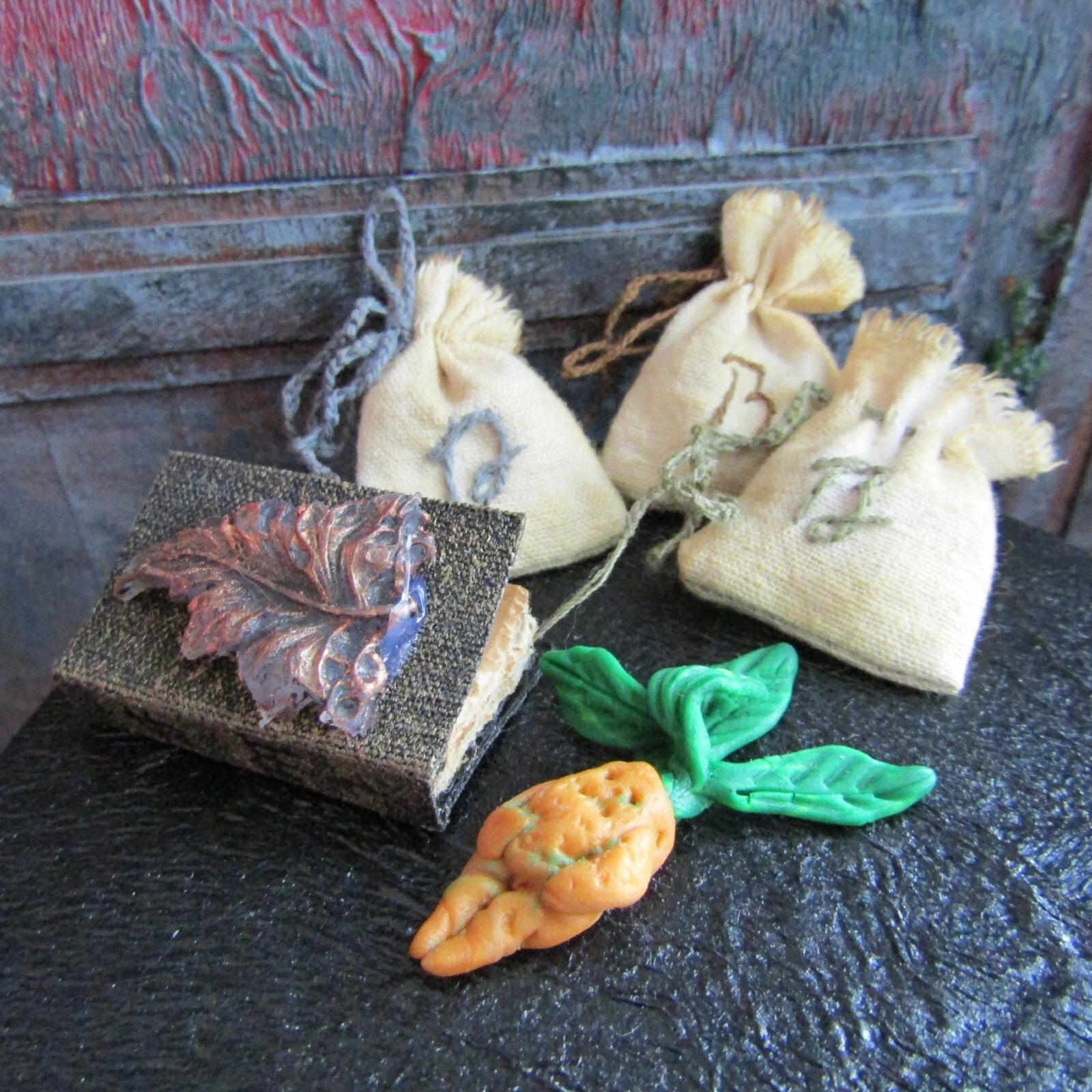 Witch dollhouse miniatures Miniature book Fairy potion jars Halloween decoration | eBay