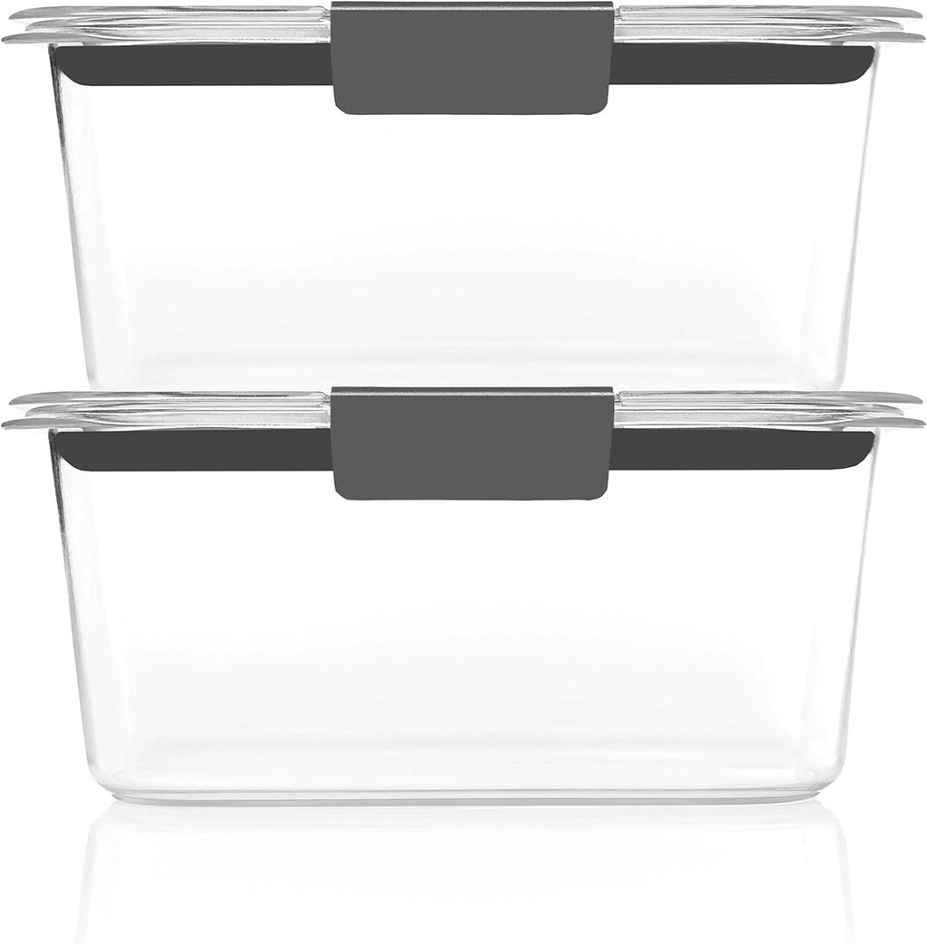 Rubbermaid Brilliance BPA-Free Set of 2 (4.7 Cup) Containers, Clear, Grey | eBay