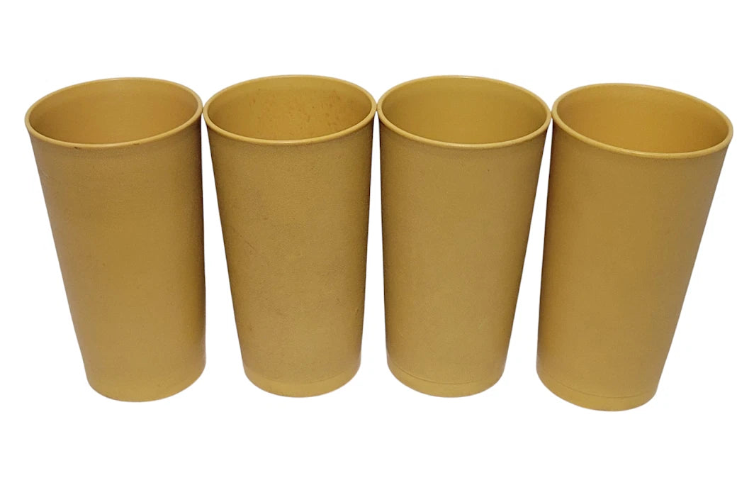 4 Vintage Tupperware #873 Yellow Drink Cups 12 Ounce Tumblers M22 | eBay
