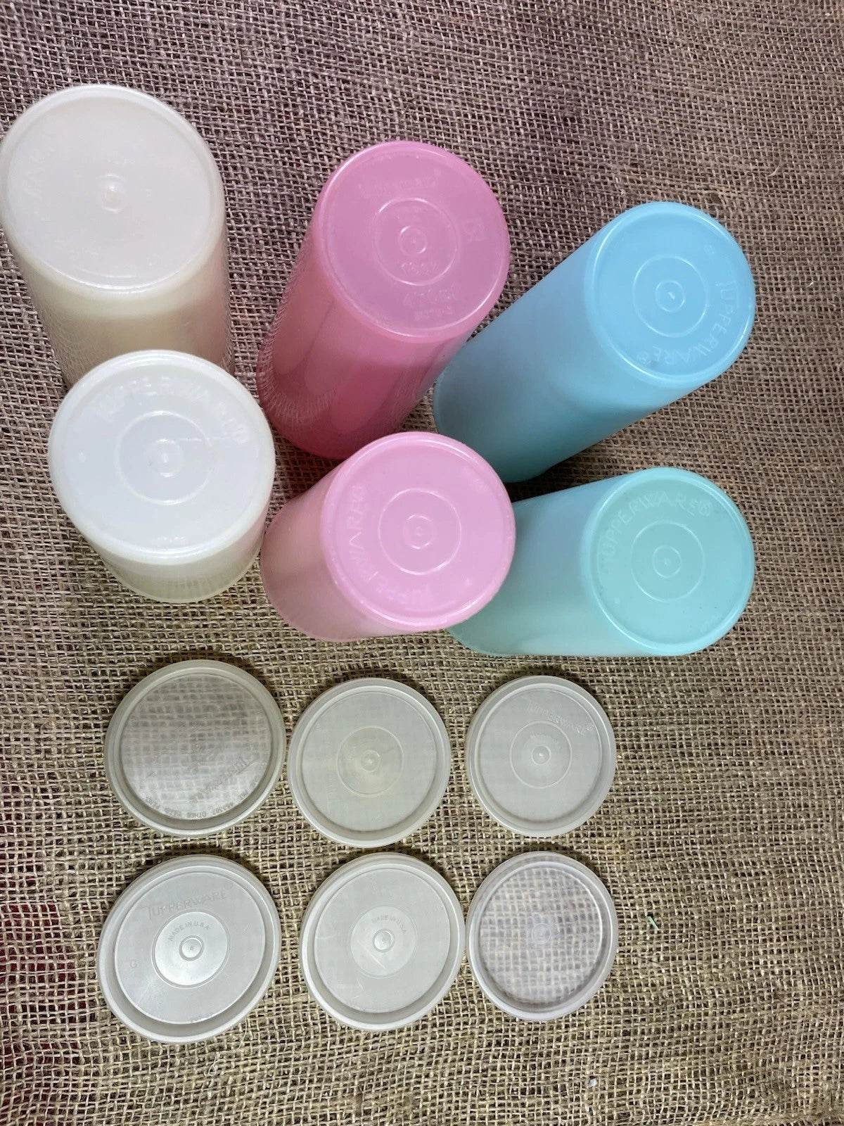 Vintage~Lot of 6 Tupperware 16 oz Pastel Colors #107 Tumblers w/Lids USA | eBay