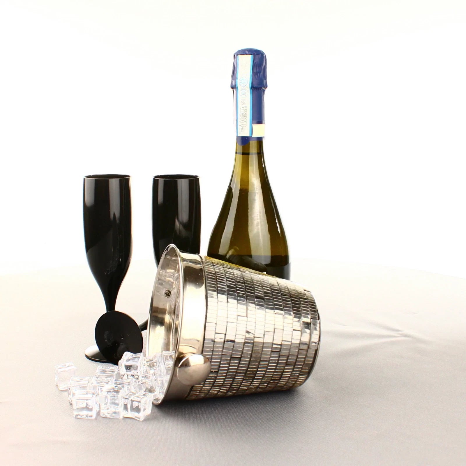 6 x Black Champagne Flutes Reusable 175ml Prosecco Glasses Plastic Washable | eBay