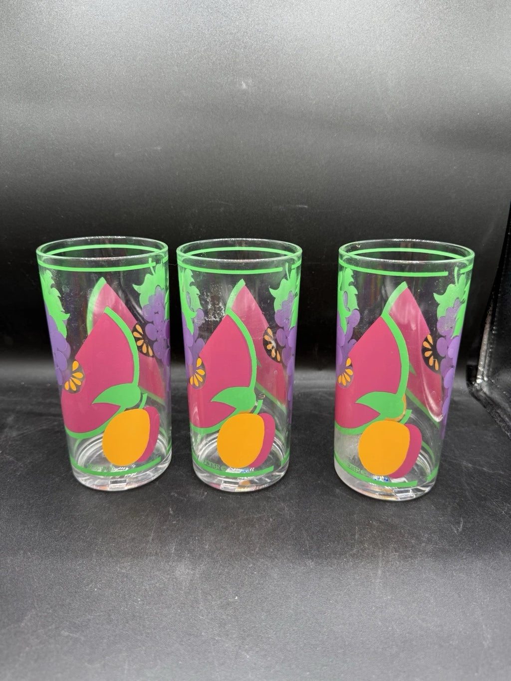 Set of 6 Stotter Mid-Century Plastic Fruit Glasses Vintage 16oz 60s Style MCM | eBay