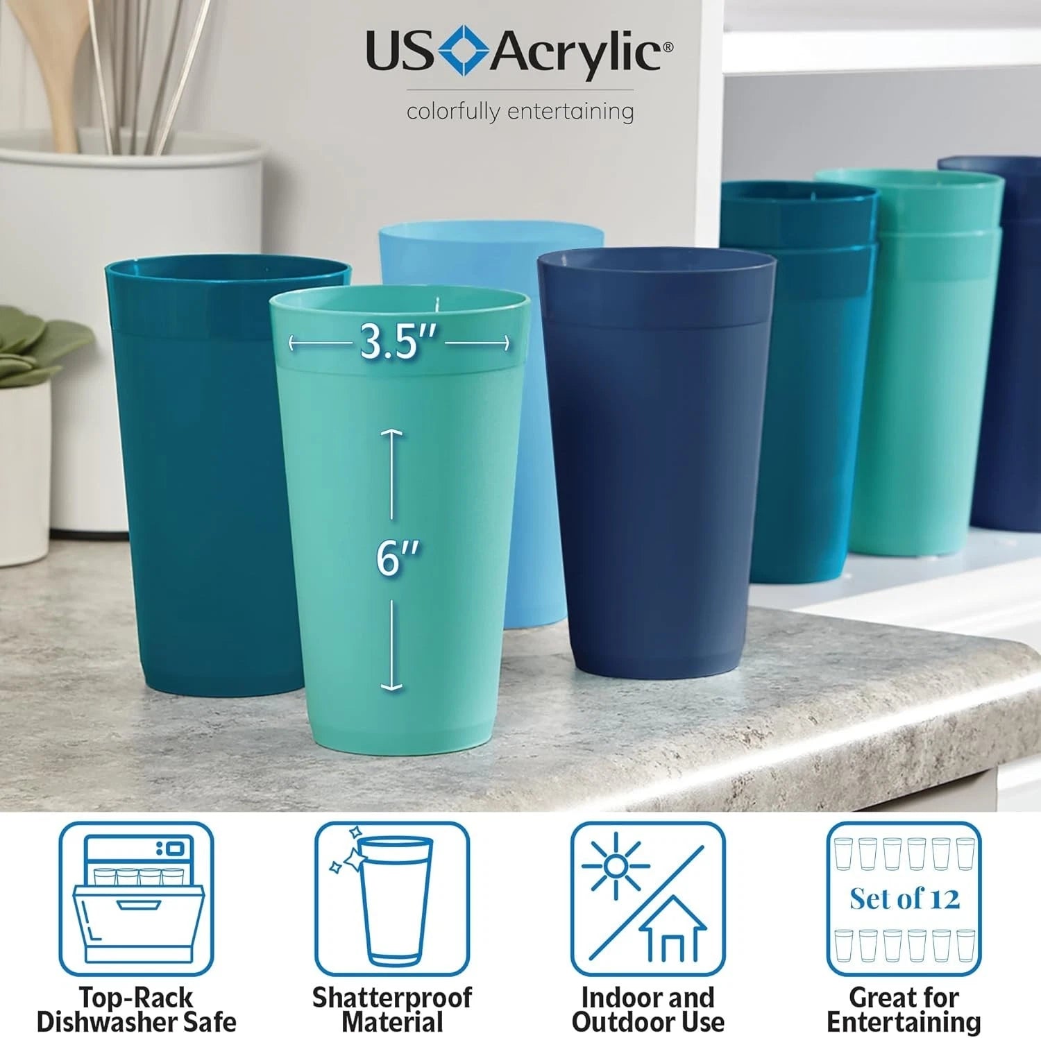 Elegant 20oz Coastal Water Tumblers – Unbreakable Plastic Set of 12 for Parties | eBay