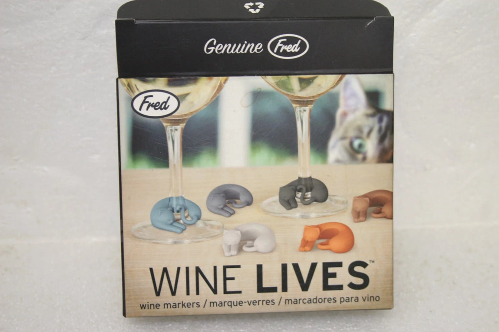 Genuine Fred Wine Lives Kitty Cuddly Cats Drink Markers Set of 6 NEW | eBay