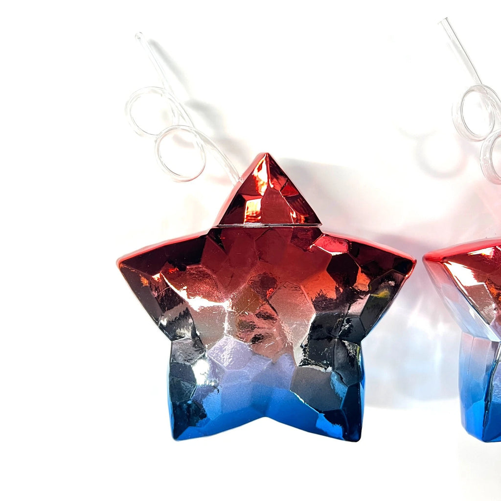 3 Pack Star Drink Tumbler Cup Straw 18.6 fl oz Beverage Red White Blue Patriotic | eBay