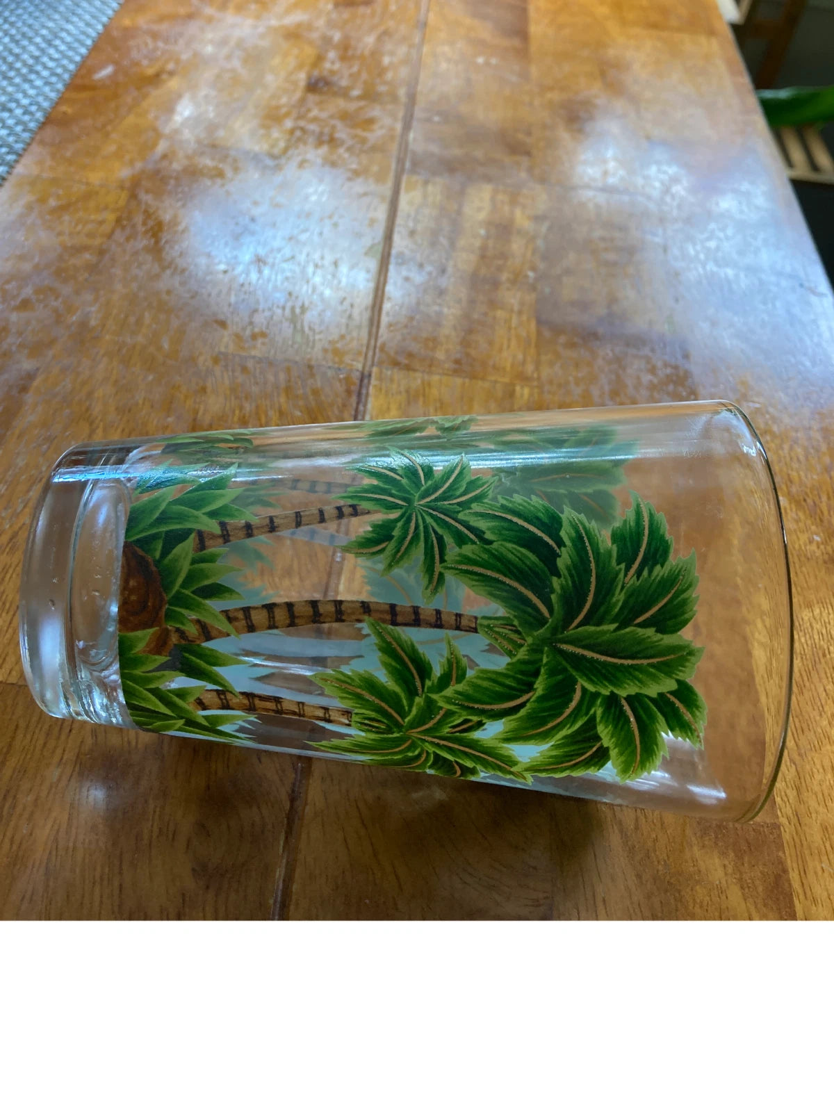 Six Tumbler Clear Glass with Palm Trees Design Acrylic 5.7" tall Set of 6 bundle | eBay