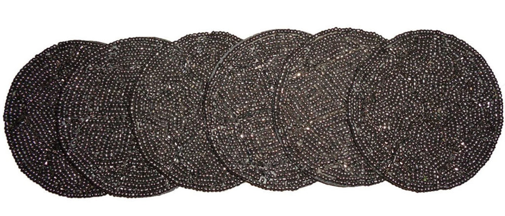 Wedding Coaster set of 6 drink coasters Handmade grey beads hand beaded gift | eBay