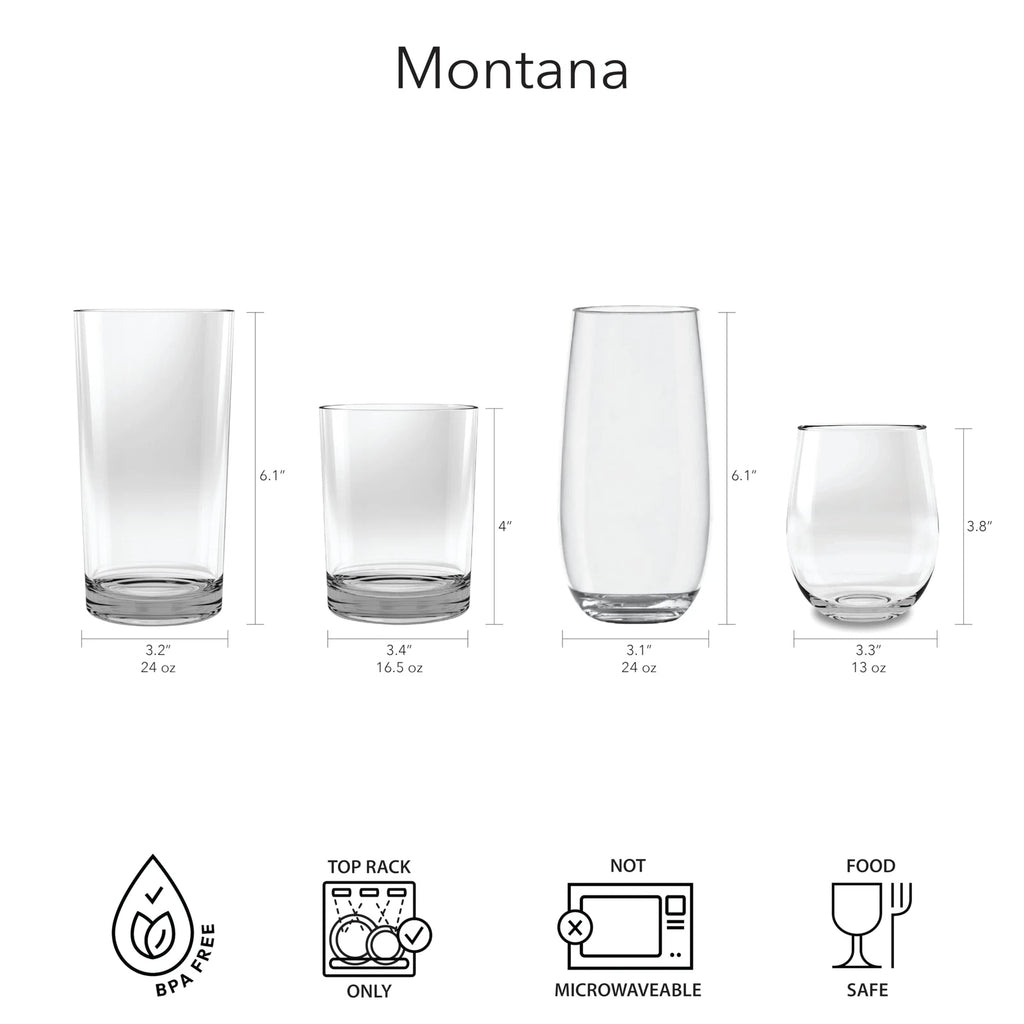 TarHong Montana Highball Glass 18 oz. Premium Acrylic Drinkware Set of 6 | eBay