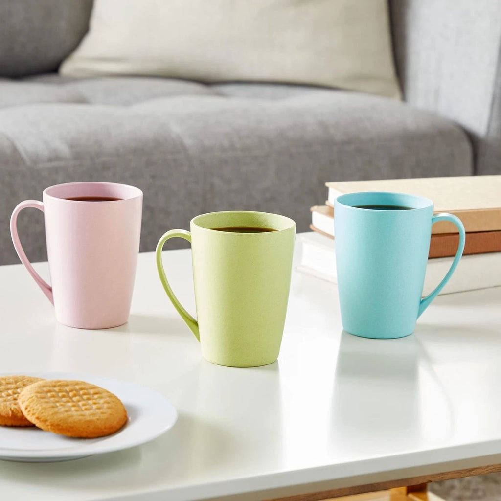 6-Pack 12Oz Wheat Straw Mugs, Dishwasher Safe Unbreakable Coffee Mug Set with Ha | eBay