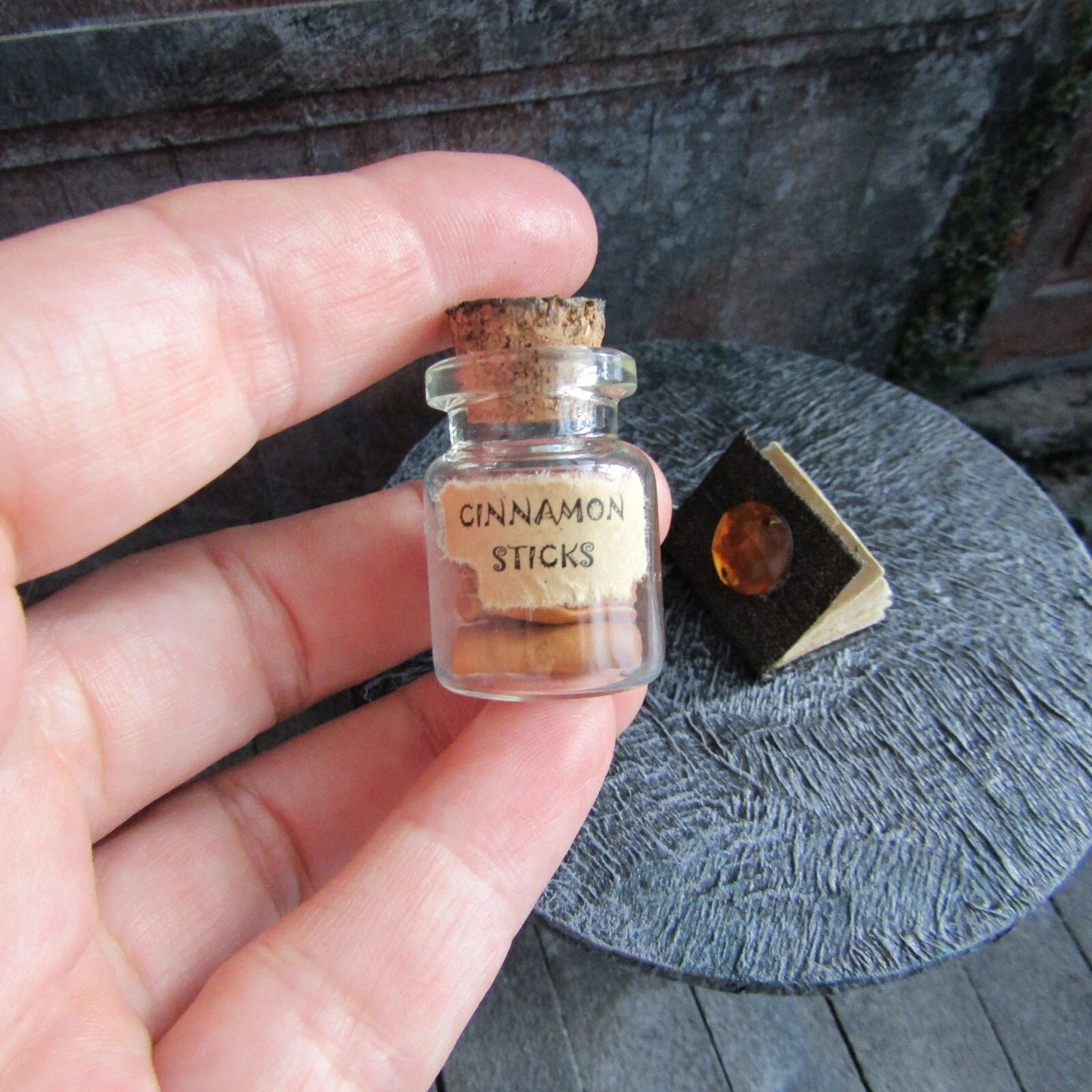 Witch dollhouse miniatures Miniature book Fairy potion jars Halloween decoration | eBay