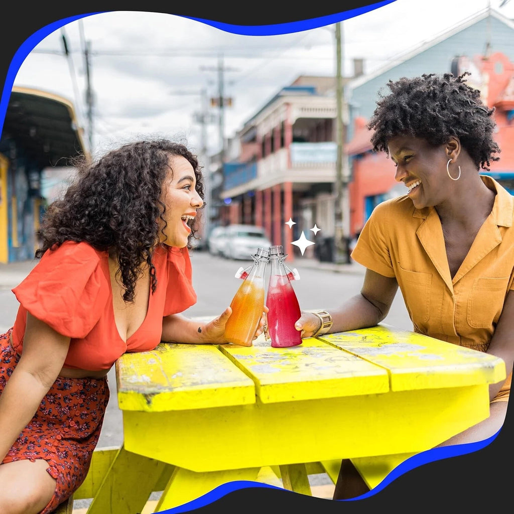 All-in-One 6 Pack Clear Glass Bottles with Airtight Lids & Personalization Kit | eBay