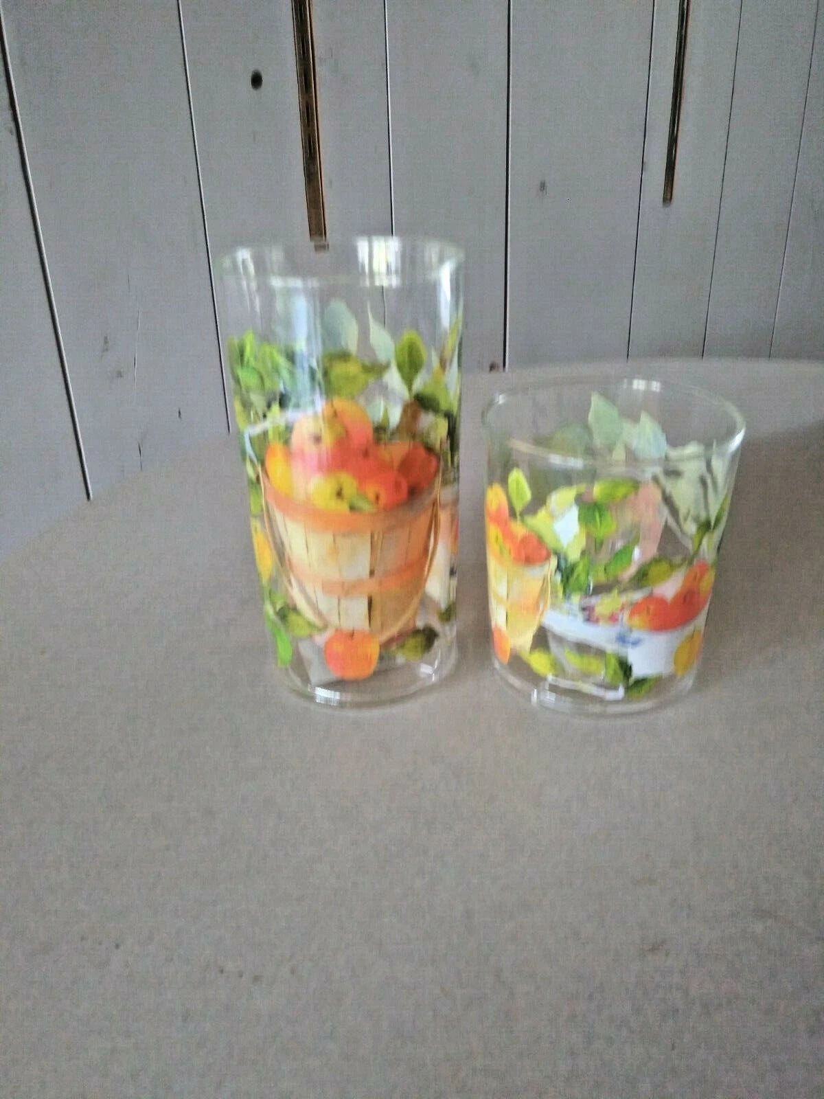 Keller Charles Phila PA Made exclusively Twelve Glasses Unique Fruit Design New | eBay