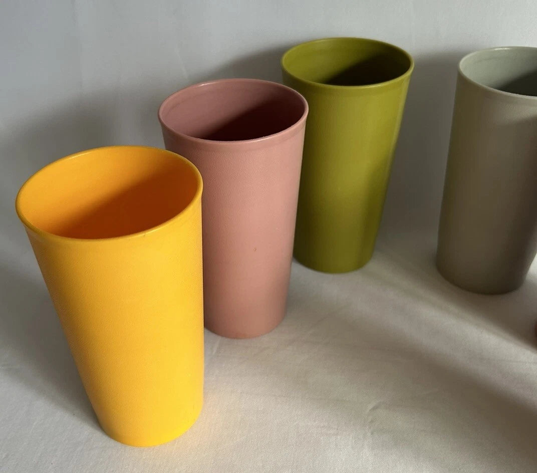 Vintage Tupperware #873 Multi Color Drink Cups 12 Ounce Tumblers 5.5” H Lot Of 6 | eBay