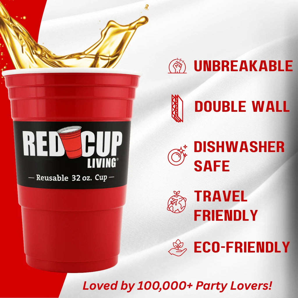 Red Cup Living 32Oz Tumbler Cups, Reusable Plastic Drinking Glasses for Parties | eBay