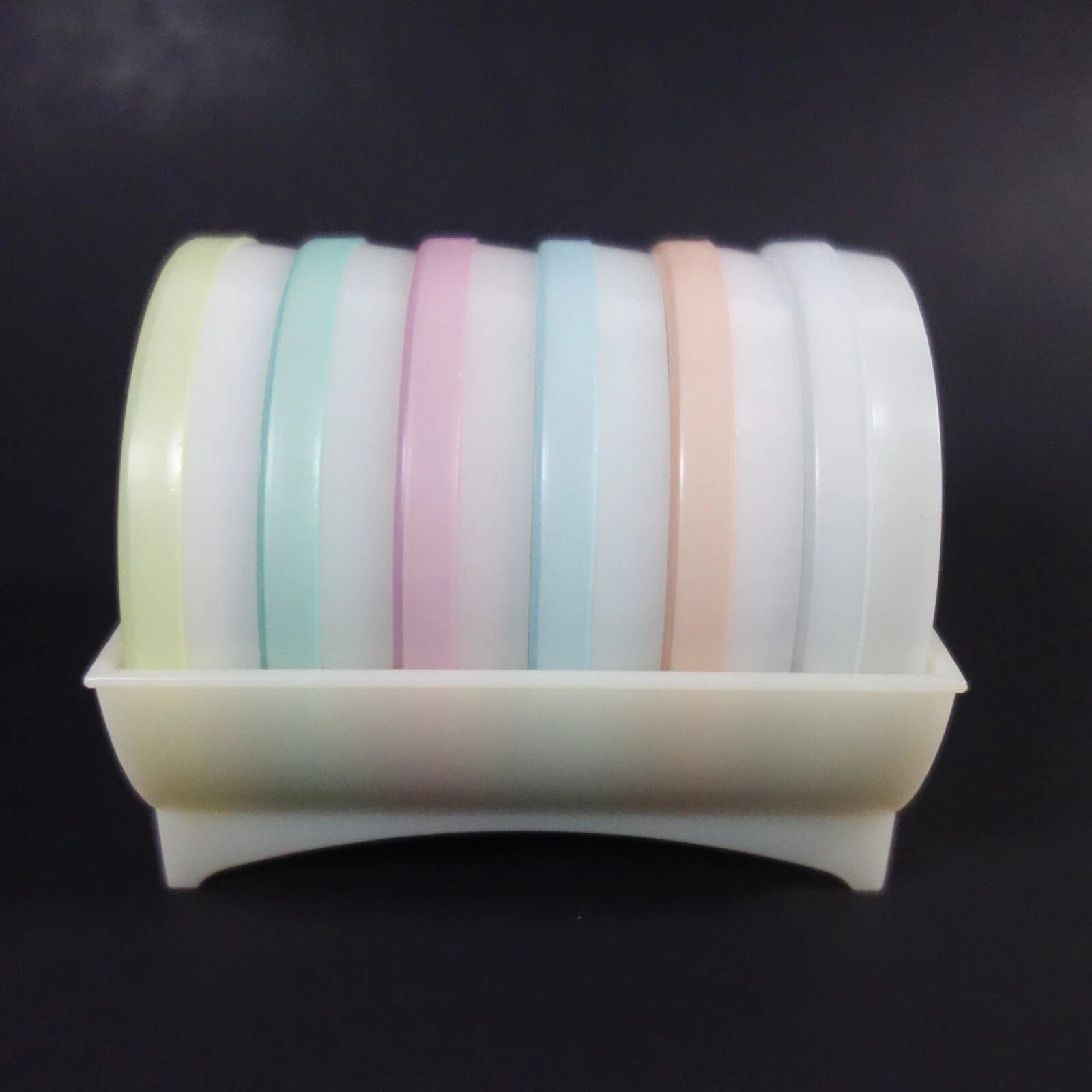 Tupperware Wagon Wheel Coasters 567 Caddy Rack Holder Foam Set of 6 Vintage | eBay