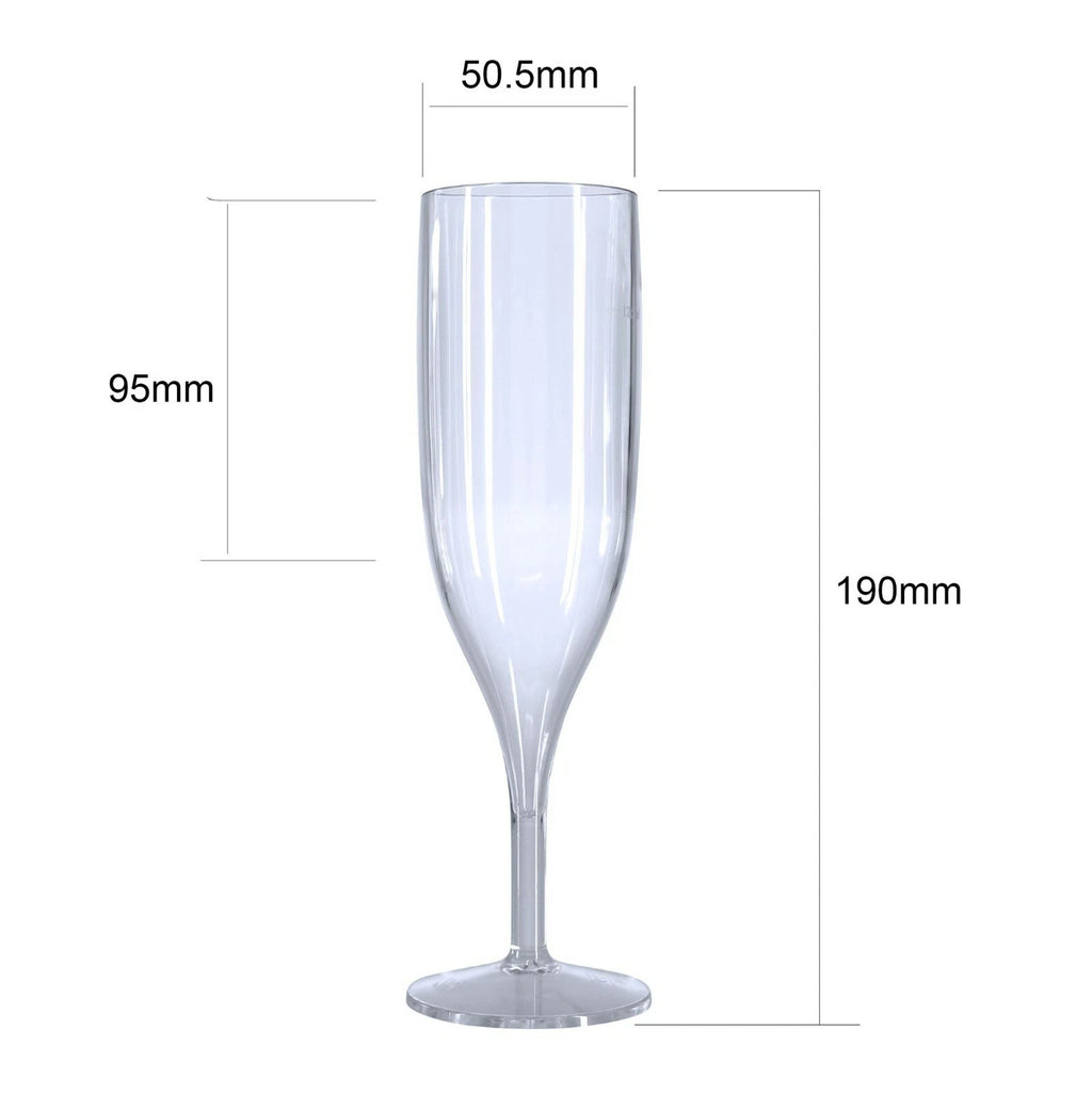 6 x Black Champagne Flutes Reusable 175ml Prosecco Glasses Plastic Washable | eBay