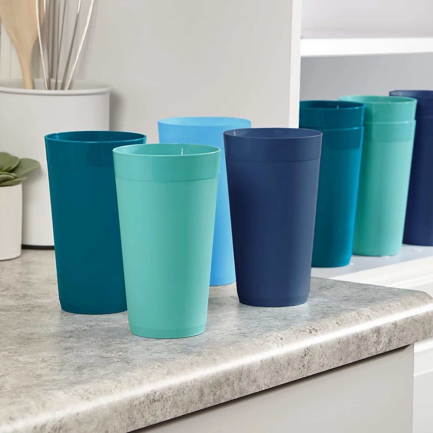Elegant 20oz Coastal Water Tumblers – Unbreakable Plastic Set of 12 for Parties | eBay