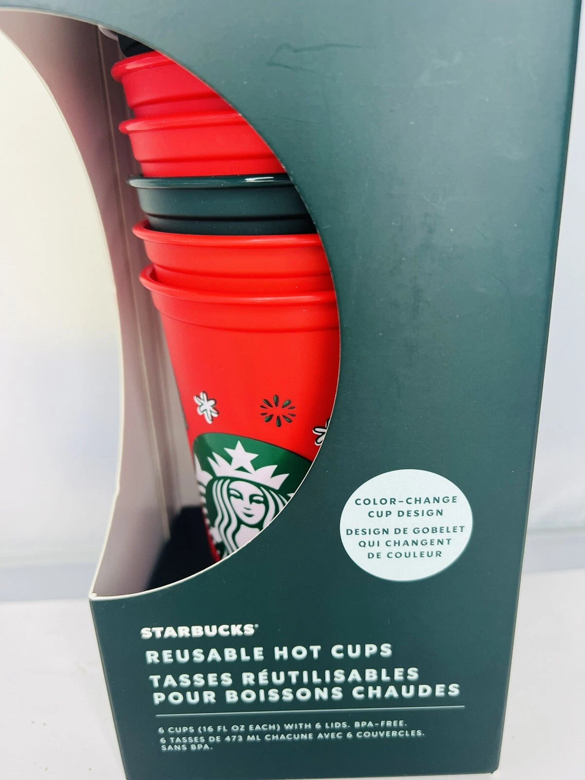 Starbucks Holiday 6 Reusable 16oz Hot Cups w/ Lids Christmas Gift Set Xmas | eBay