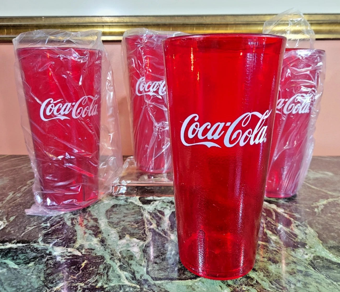 Set of 6 or 8 Coca-Cola Red Plastic, 24-Oz Tumbler Cups, 24Oz — G.E.T. #6624-1 | eBay