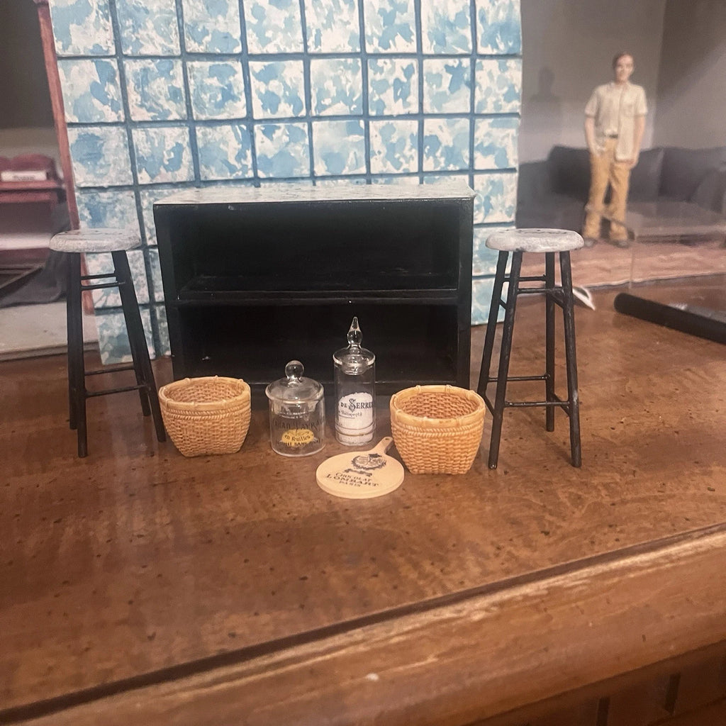 dollhouse furniture lot 1:12 kitchen Island Stools + OOAK new | eBay