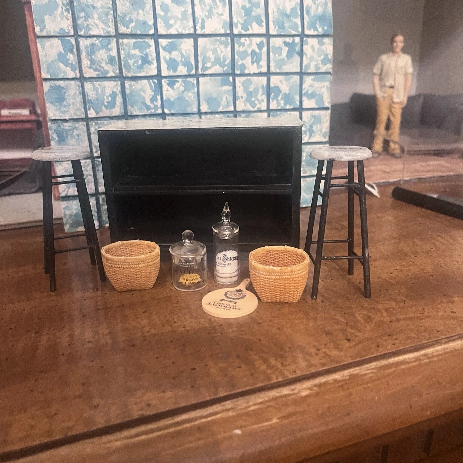 dollhouse furniture lot 1:12 kitchen Island Stools + OOAK new | eBay