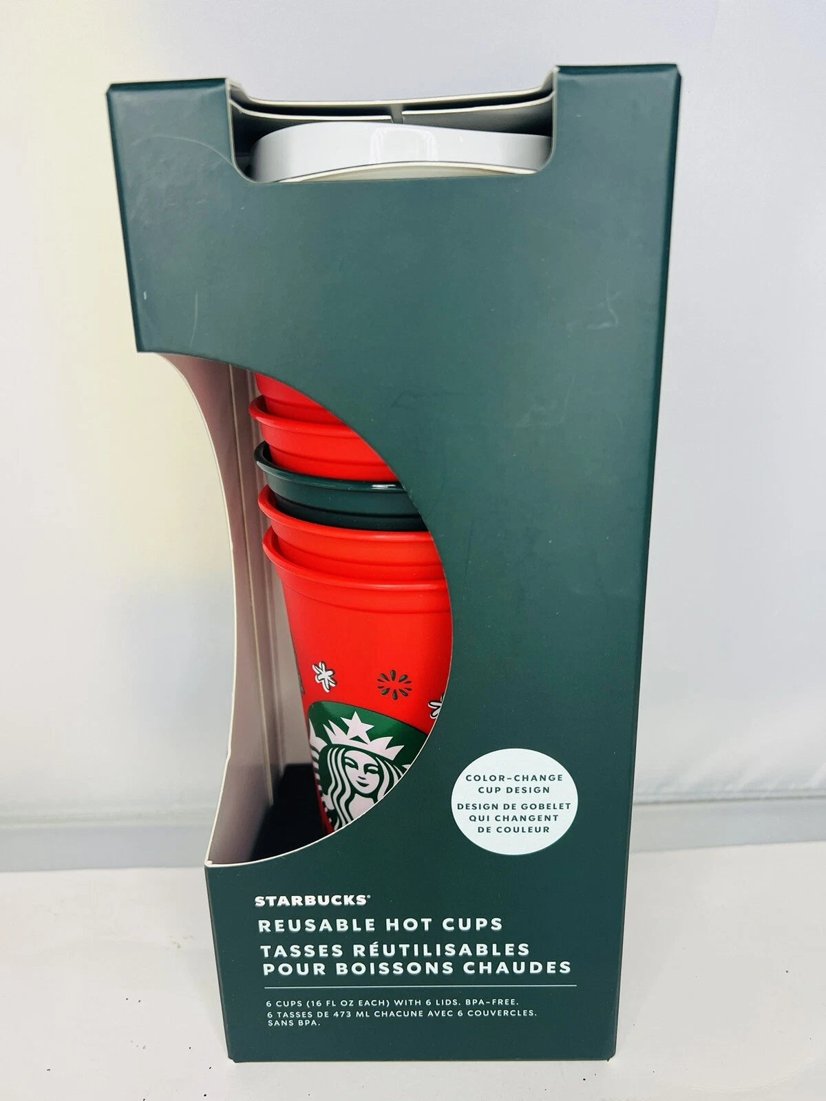 Starbucks Holiday 6 Reusable 16oz Hot Cups w/ Lids Christmas Gift Set Xmas | eBay