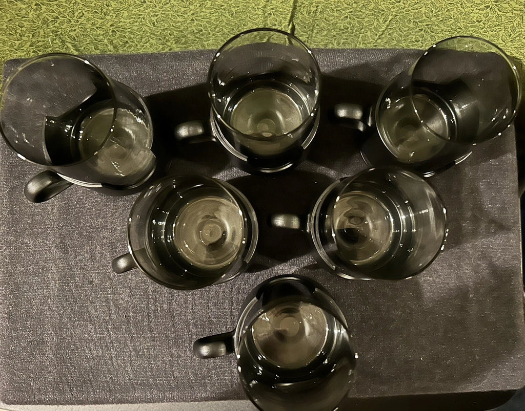Glass Glas Snap By Corning 12oz Glasses With Black Snap-On Bases Set of 6 | eBay