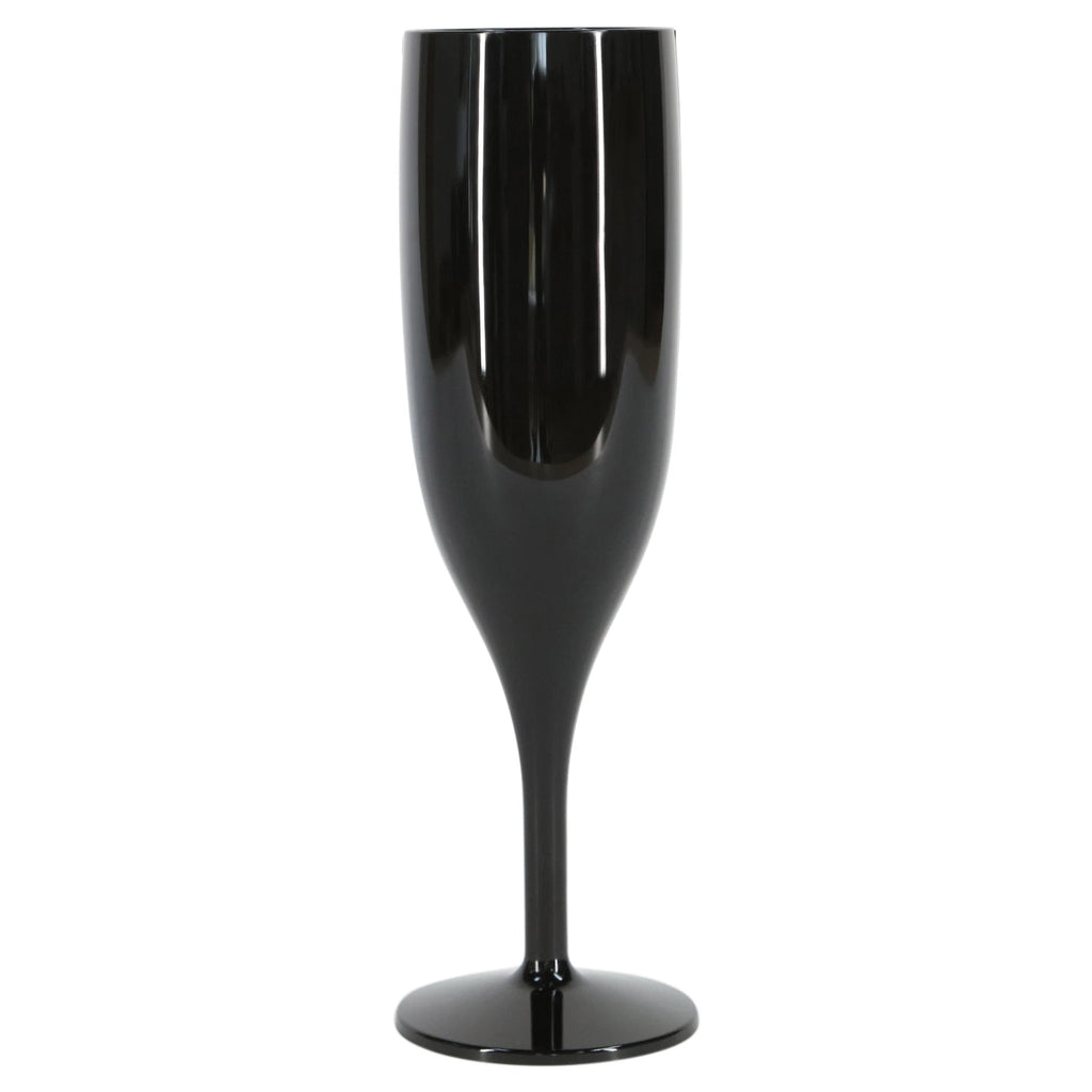 6 x Black Champagne Flutes Reusable 175ml Prosecco Glasses Plastic Washable | eBay