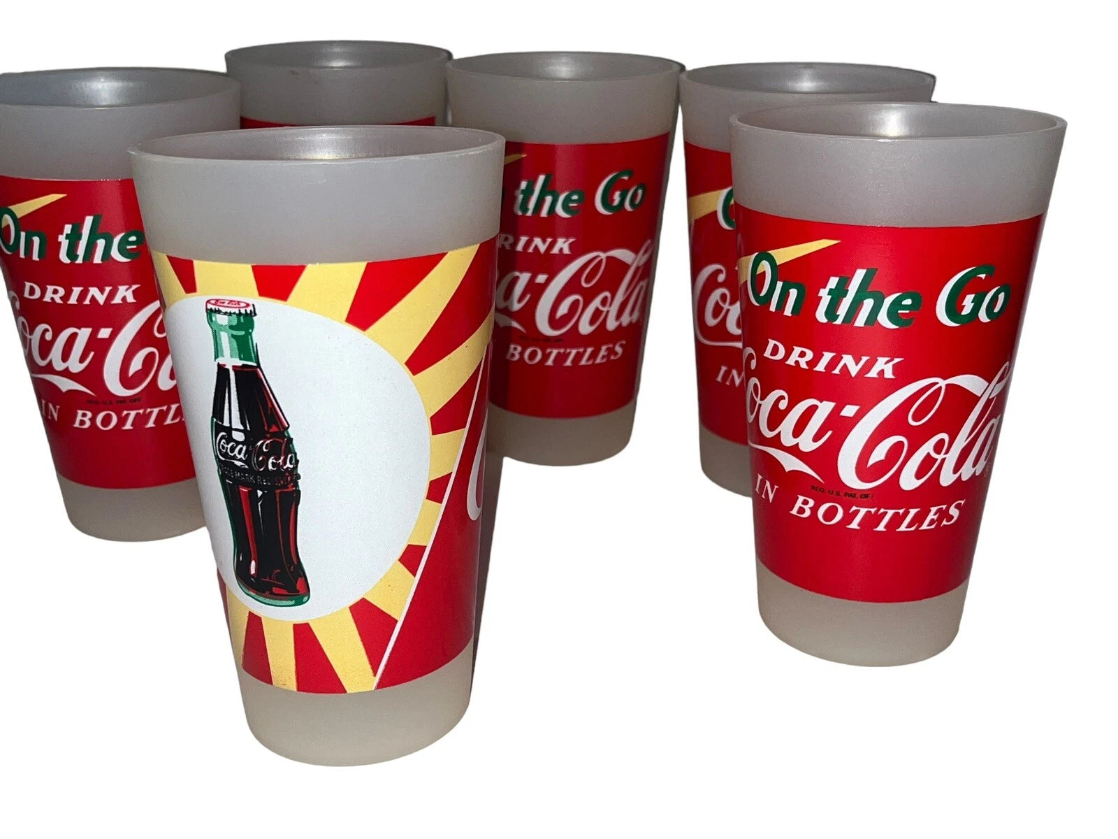 Vintage Coca-Cola Thick Plastic Tumbler Set of 6 EUC | eBay