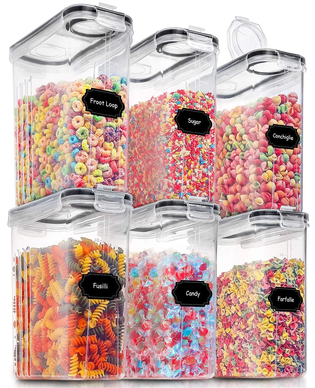 Large Dry Food Storage Containers with Lids, 6PCS Airtight Cereal Containers ... | eBay