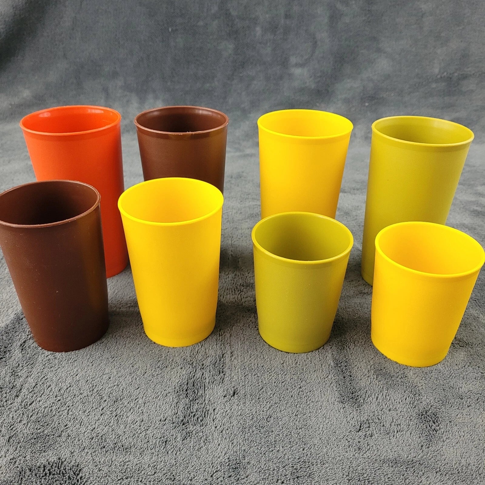 Vtg Tupperware Tumbler Cups 1970s Set of 8 Harvest Colors 4-12 oz 2-8oz 2-6oz | eBay