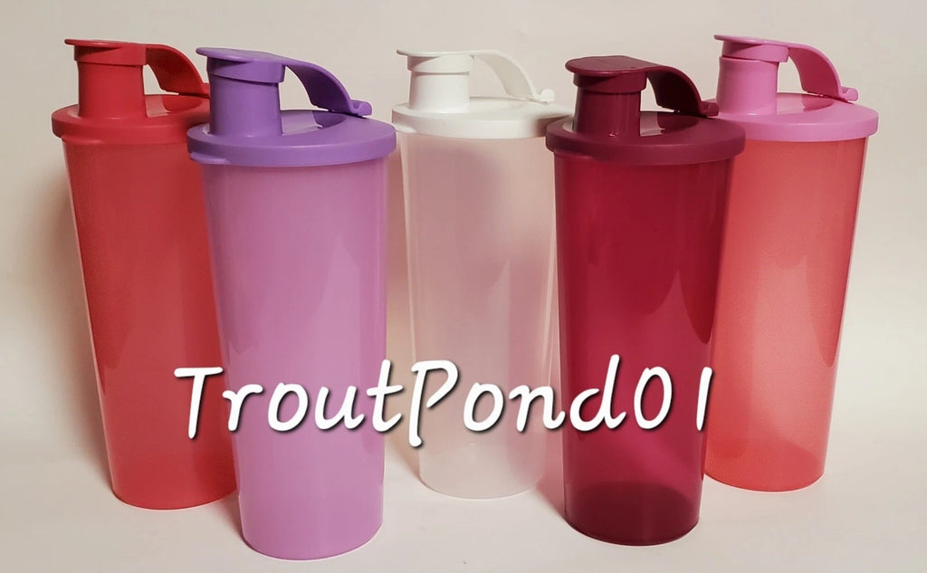 Tupperware Tumblers 16 oz Tumbler Set 5 Flip Top Lids Mixed Lot of Colors New | eBay