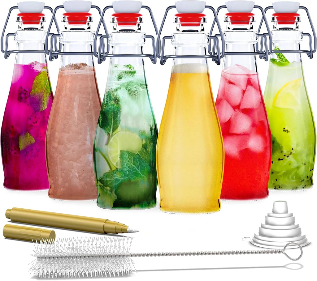 8.5 Oz Swing Top Glass Bottles |Set of 6 Flip Top Glass Bottle with Stopper | Gl | eBay