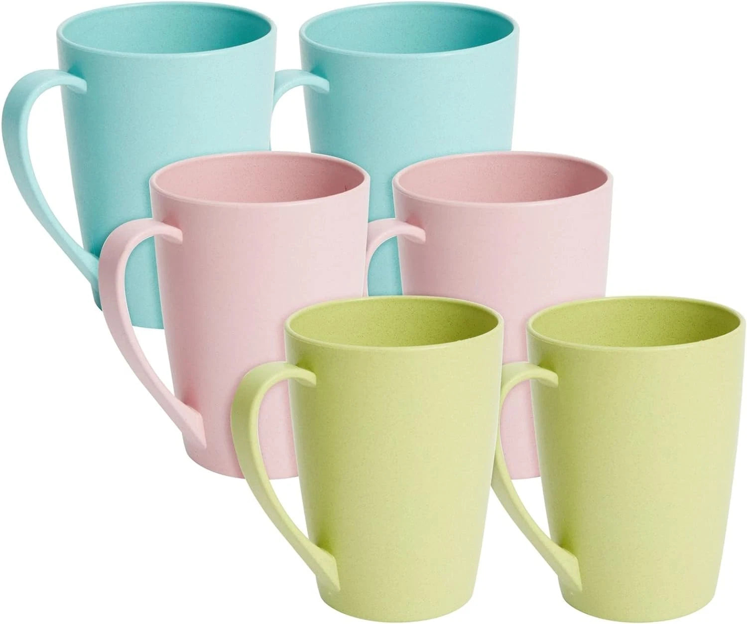 6-Pack 12Oz Wheat Straw Mugs, Dishwasher Safe Unbreakable Coffee Mug Set with Ha | eBay