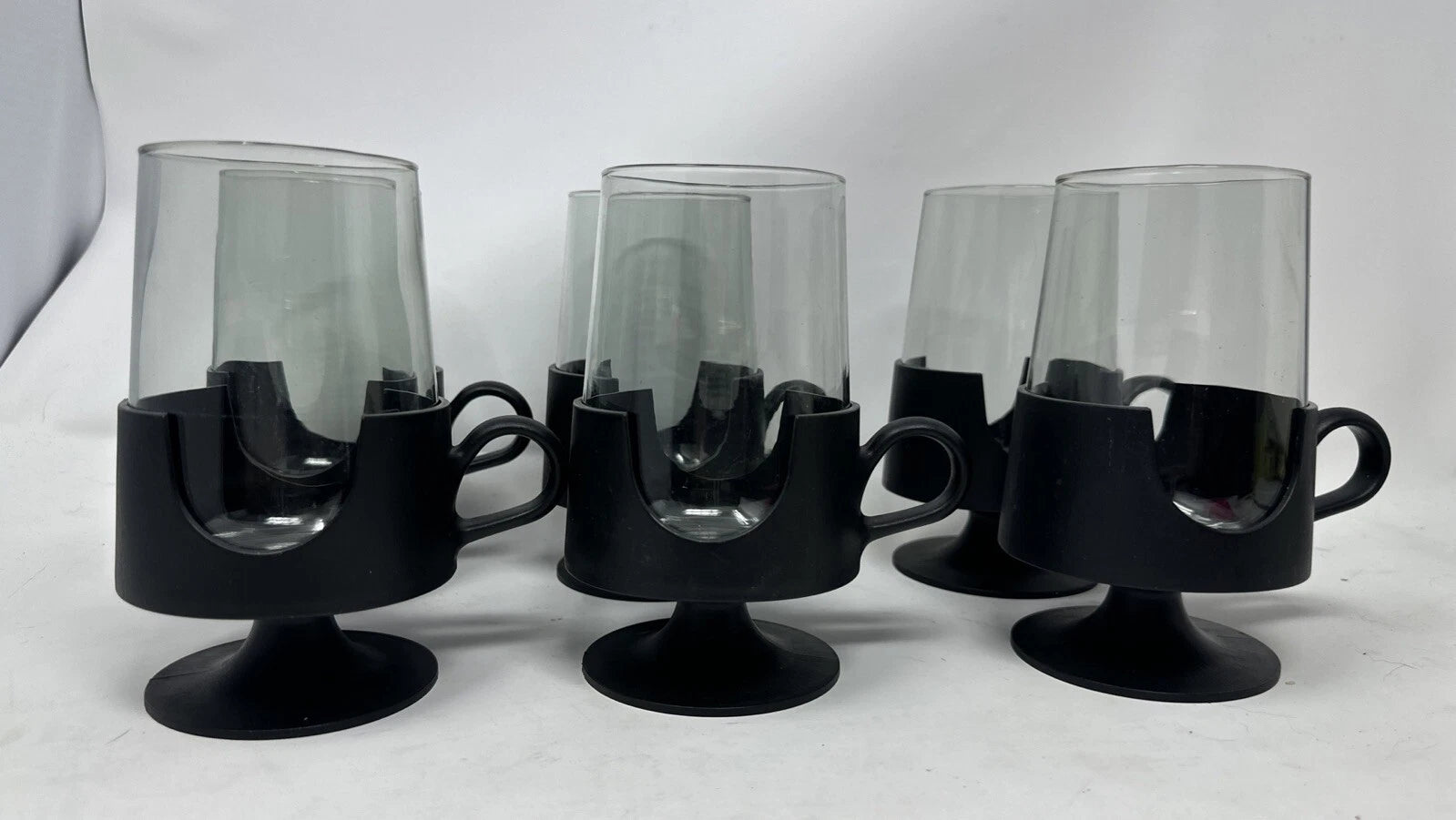 Vintage Glas-Snap Corning Ware Set Of 6. 2 Piece, Cups & Handled Plastic Holders | eBay