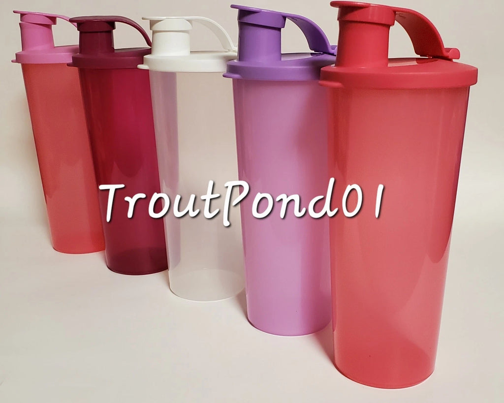 Tupperware Tumblers 16 oz Tumbler Set 5 Flip Top Lids Mixed Lot of Colors New | eBay