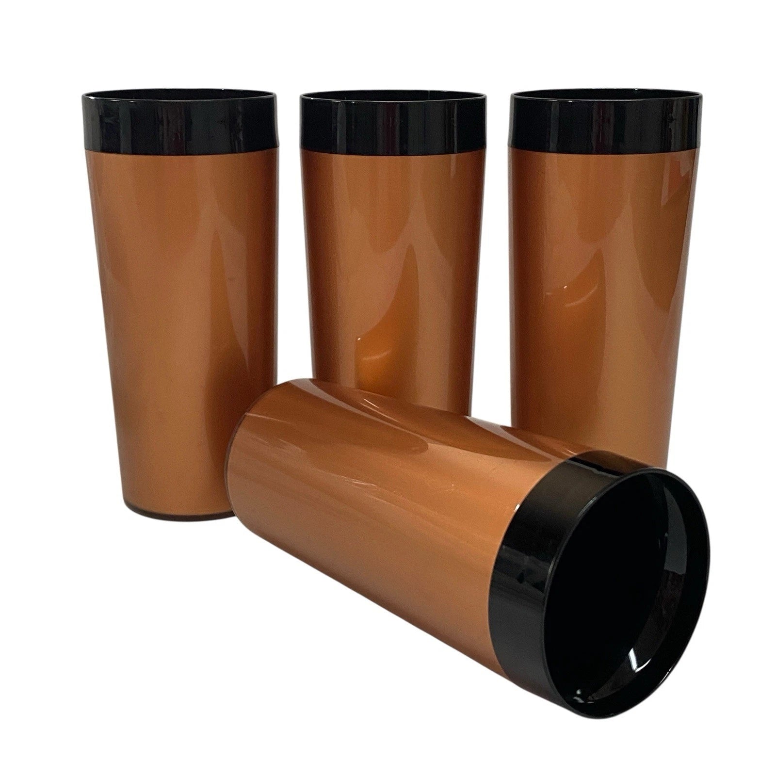 Lot Of 4 Vintage NFC Insulated Tumblers Copper with Black 12 Oz Cups 6 1/2” Tall | eBay
