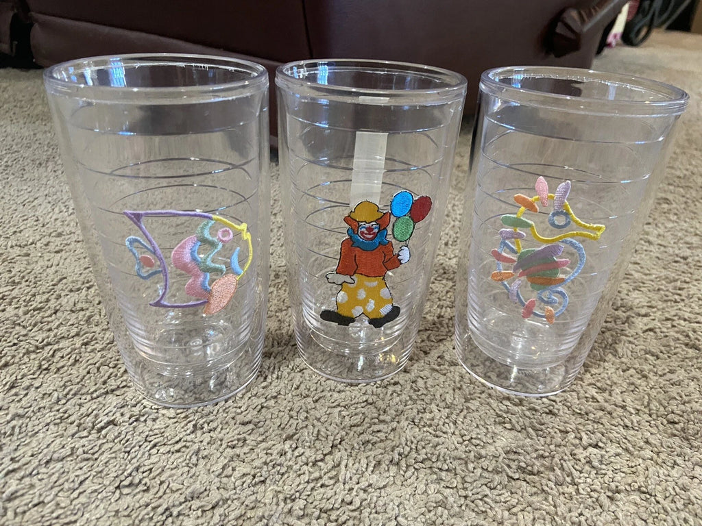 TERVIS TUMBLER 16 oz Pastel Fish Seahorse Nautical Polka Dot Clown Lot Of 3 | eBay
