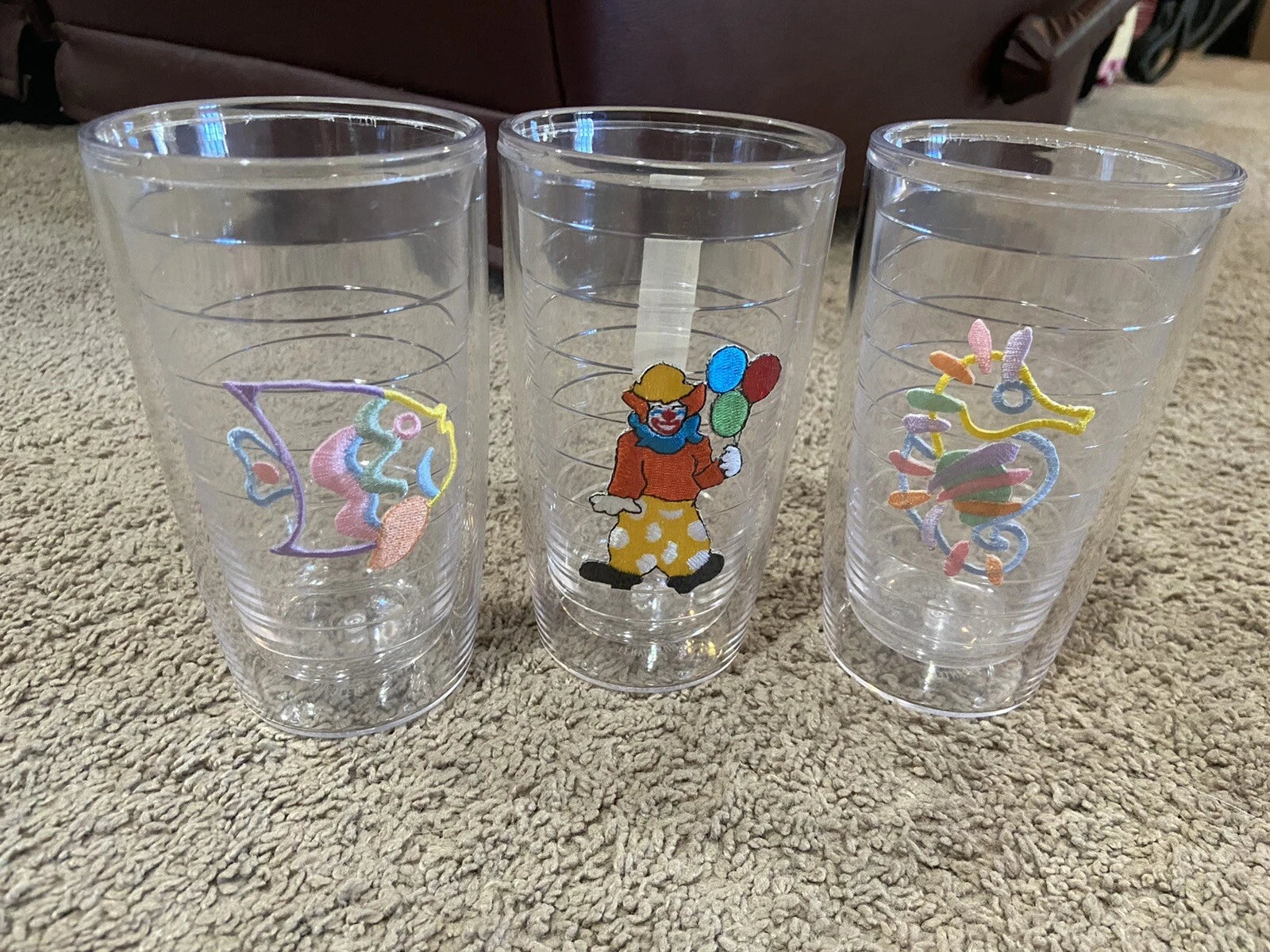 TERVIS TUMBLER 16 oz Pastel Fish Seahorse Nautical Polka Dot Clown Lot Of 3 | eBay