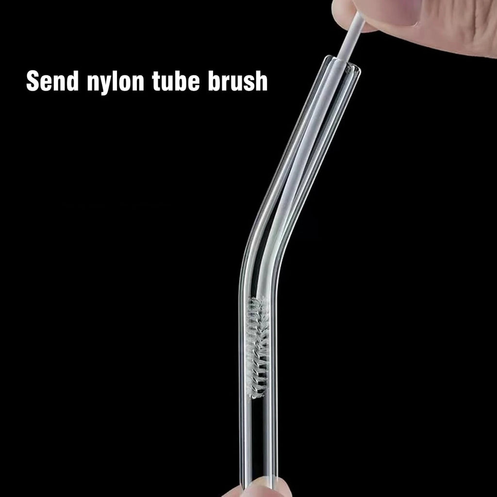 Glass Straws 6 Pack, Reusable Clear Drinking Straws-6 Bent Straws with 1 Clean B | eBay