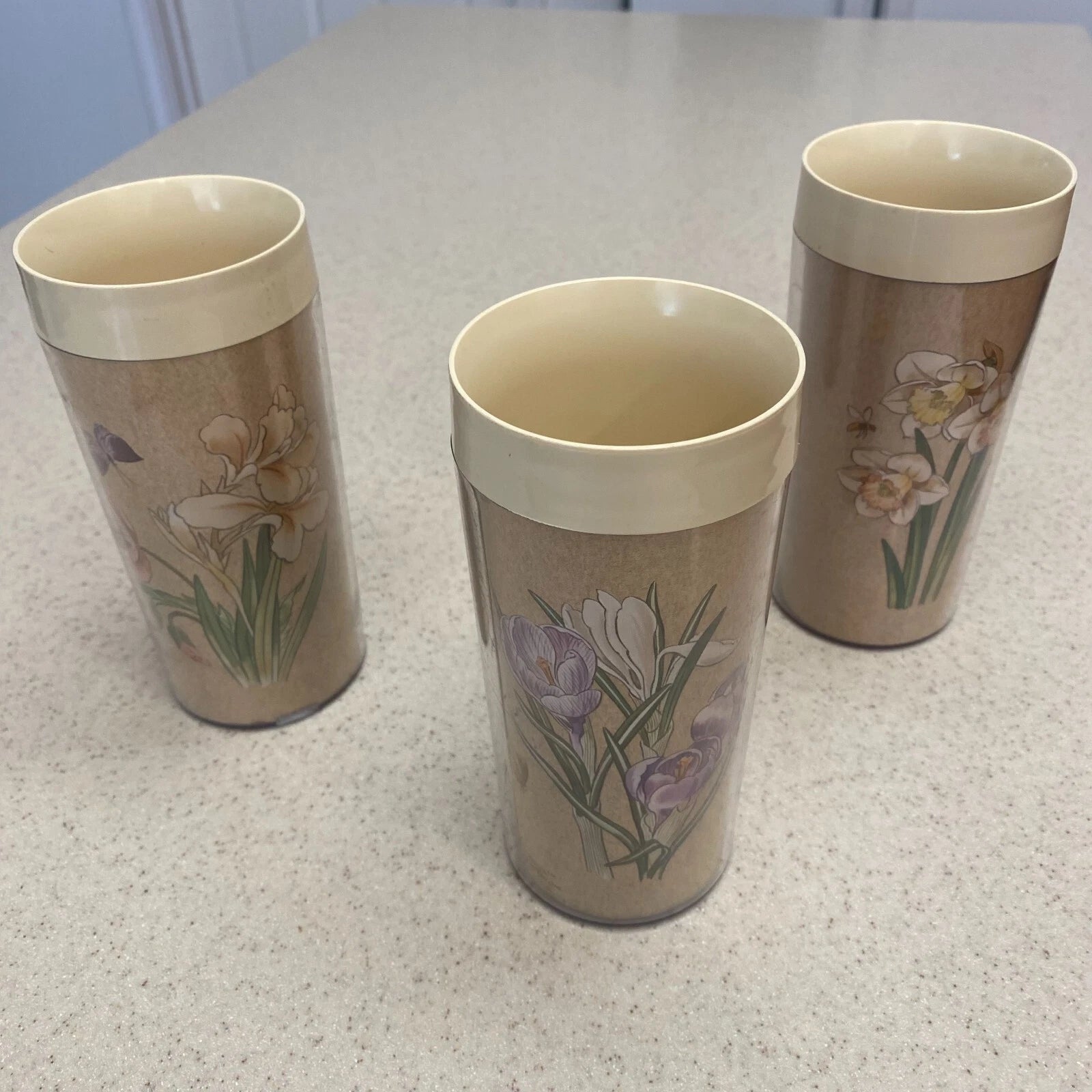 Vintage Thermo Serv Garden Glories Glasses 1982 USA 6 1/8" Tall Lot of 3 | eBay