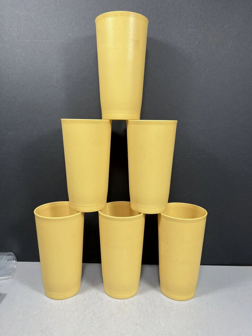 Set of 6 Tupperware Harvest Gold Stackable Tumblers 12oz Cups 873 USA Vintage | eBay