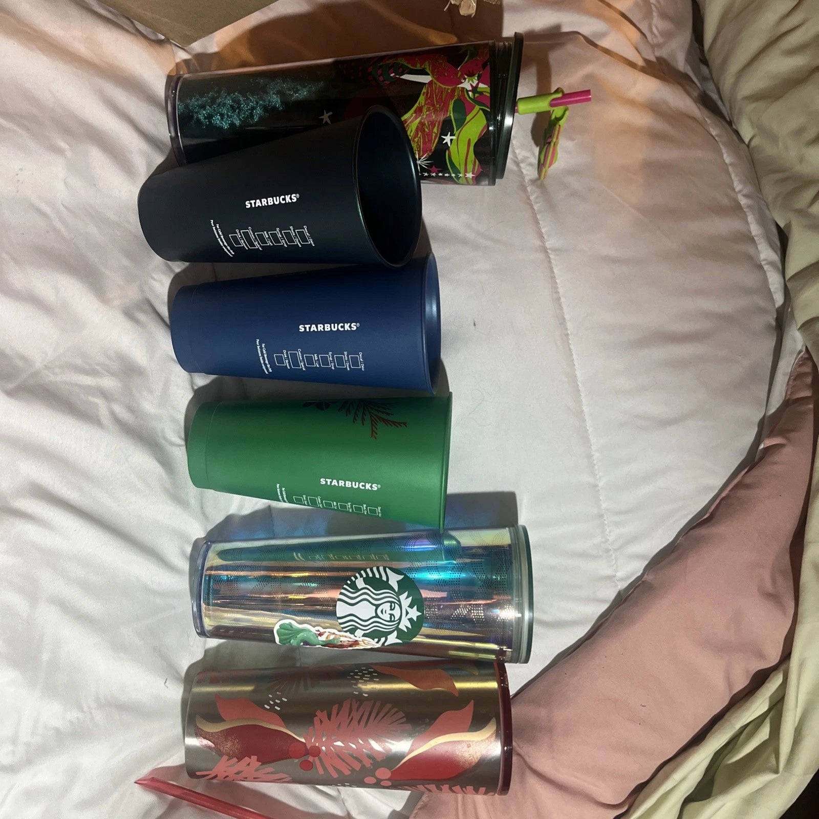 Starbucks Tumbler Cups Various Holiday Styles LOT W/ 24 oz Sparkle (6) Collector | eBay