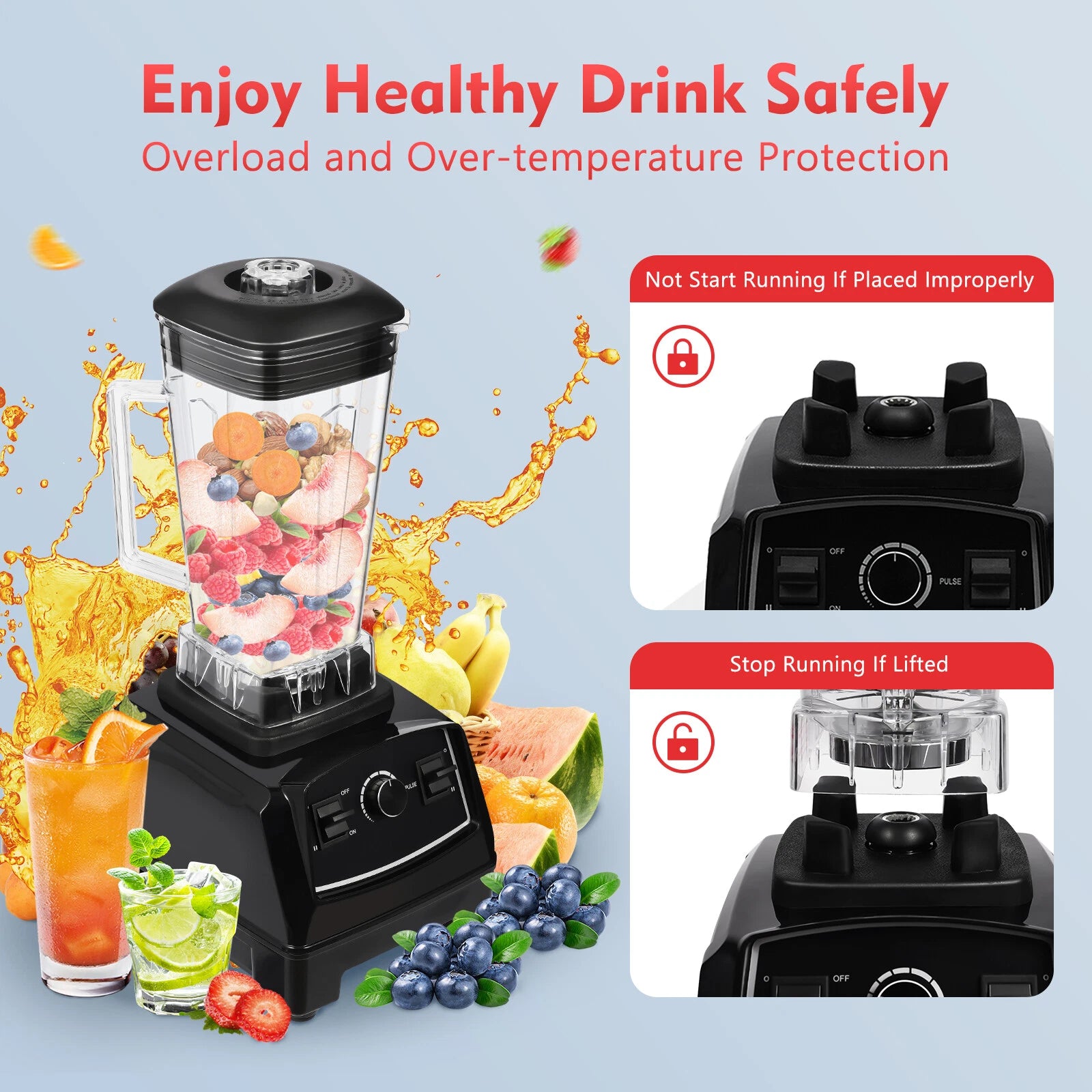 Professional 2200W 3HP 2L Blender Heavy Duty Commercial Blender Mixer Juicer | eBay