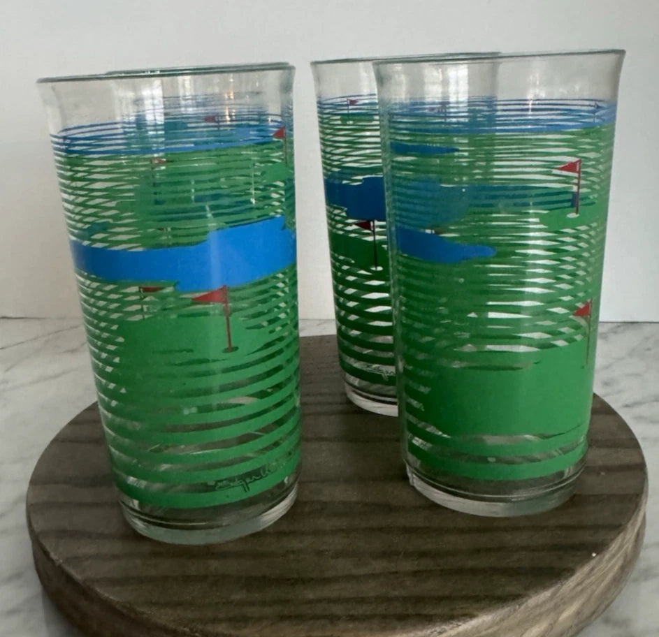 RARE 1985 Edgar Watkins MCM GOLF Acrylic Tumblers by Thermo-Serv Set / 4 | eBay