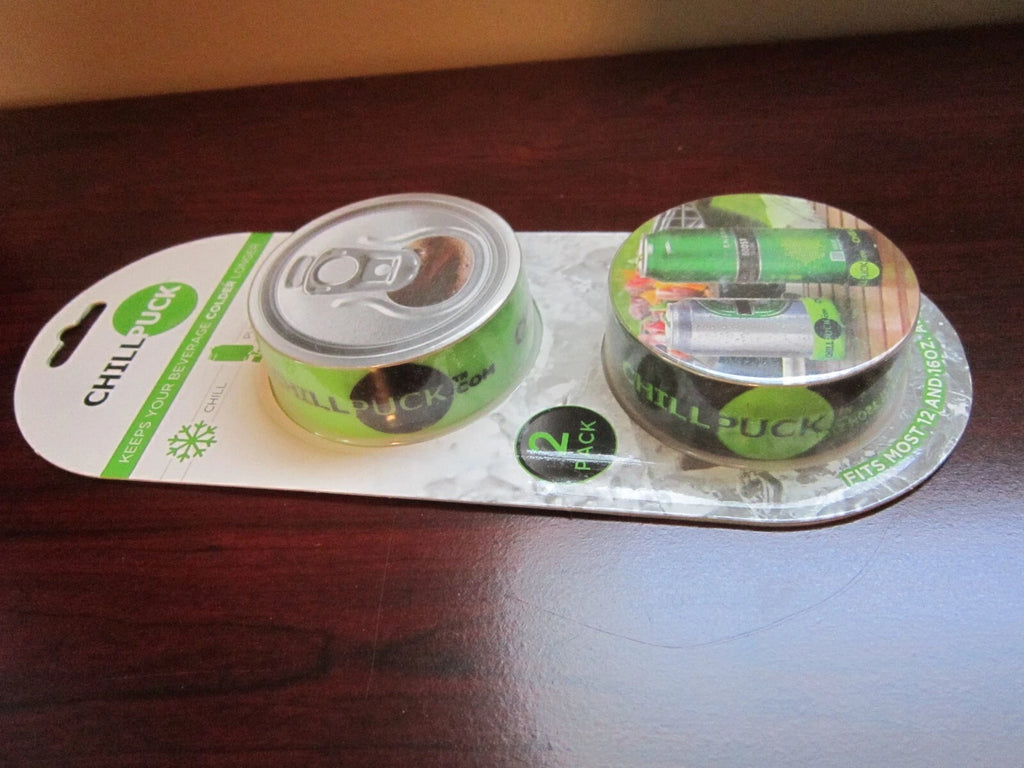 2 PACK CHILL PUCK BEVERAGE CAN COOLING SYSTEM 2014 NEW UNOPENED KEEP DRINKS COLD | eBay