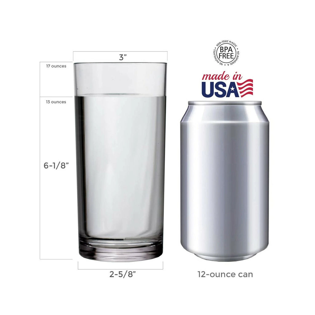 Set of 6 16-Oz Premium Quality Plastic Water Tumbler Crystal-Clear Drinking Cups | eBay